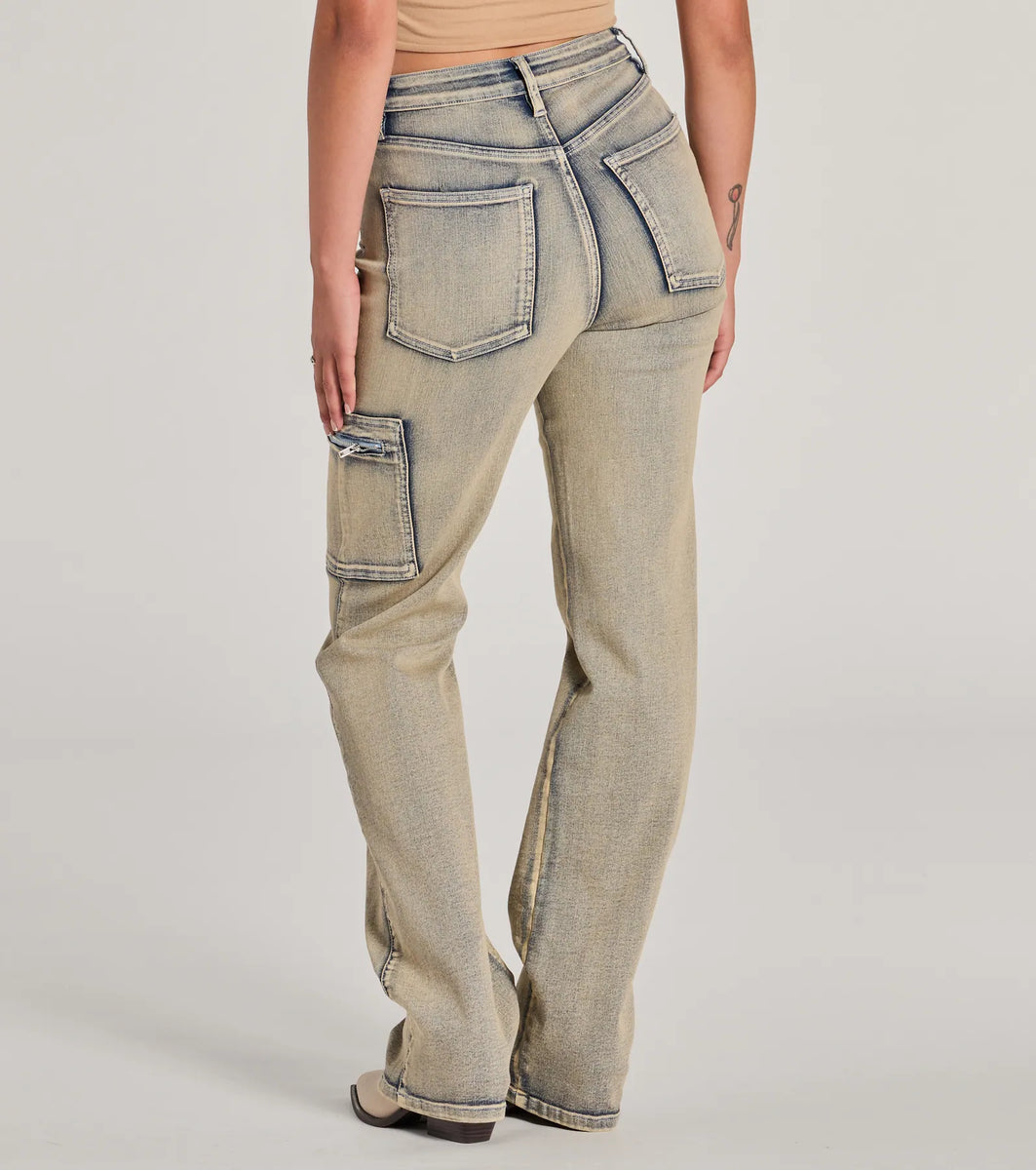 Cool Edge High-Rise Straight-Leg Denim Jeans & Windsor