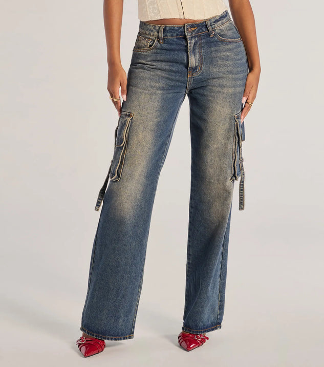 Trendsetter High-Rise Wide-Leg Cargo Jeans | Windsor