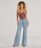 The Stylish Refresh High-Rise Wide-Leg Denim Jeans is a trendy women's bottom in medium denim wash, designed with modern details and alluring textures to complete chic outfits for 2025.