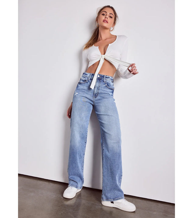 Basic Vibes High-Rise Straight-Leg Denim Jeans | Windsor