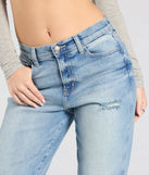 Create bold, fashion-forward looks for spring or summer with the Prepare To Love High RIse Boyfriend Denim Jeans in denim blue, a must-have piece from Windsor’s collection of stylish bottoms for women.