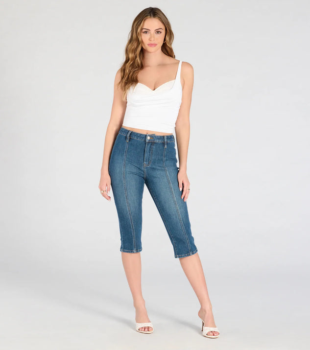 All Day Vibe Mid-Rise Denim Capri Pants | Windsor