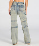 Create bold, fashion-forward looks for spring or summer with the Cutie In Cargo High Rise Denim Jeans in denim blue, a must-have piece from Windsor’s collection of stylish bottoms for women.