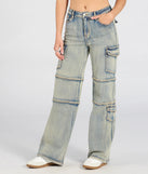 Create bold, fashion-forward looks for spring or summer with the Cutie In Cargo High Rise Denim Jeans in denim blue, a must-have piece from Windsor’s collection of stylish bottoms for women.