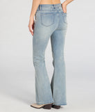 Pair the Vibe Check High-Rise Flare Denim Jeans with your favorite crop or bodysuit for effortless warm-weather looks with on-trend light blue jeans that speak your style.