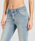 The Vibe Check High-Rise Flare Denim Jeans in light blue brings edge and energy to your vibe, ready to elevate any festival look or concert outfit.