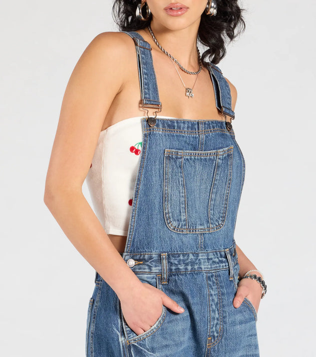 Match My Vibe Wide-Leg Denim Overalls | Windsor