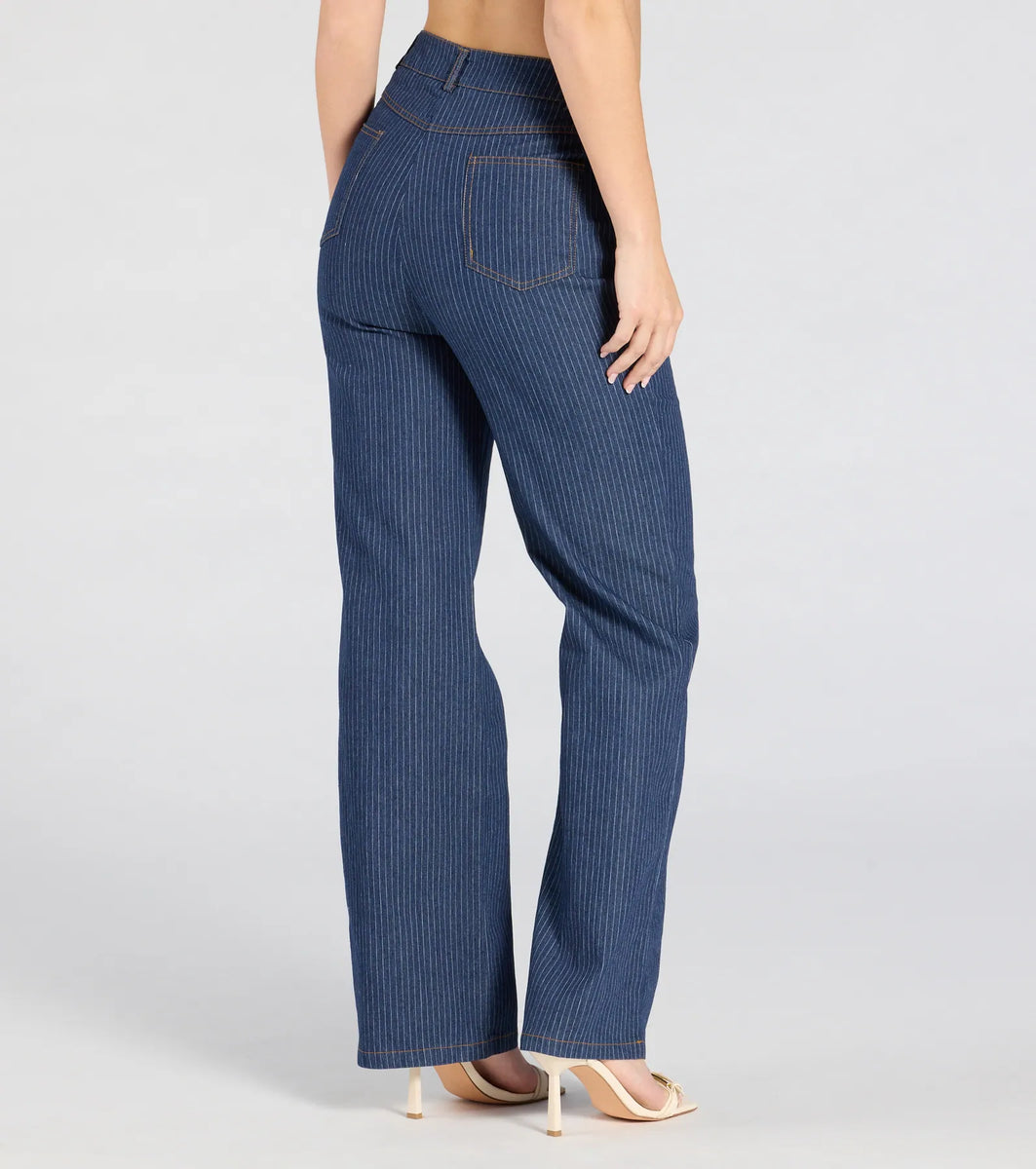 Fresh Perfection High-Rise Wide-Leg Denim Pants & Windsor