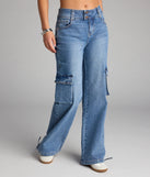 Off Duty Vibes Mid Rise Cargo Jeans