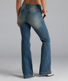 Pair the Word On The Street Mid-Rise Flare Denim Jeans with your favorite crop or bodysuit for effortless warm-weather looks with on-trend dark denim wash jeans that speak your style.