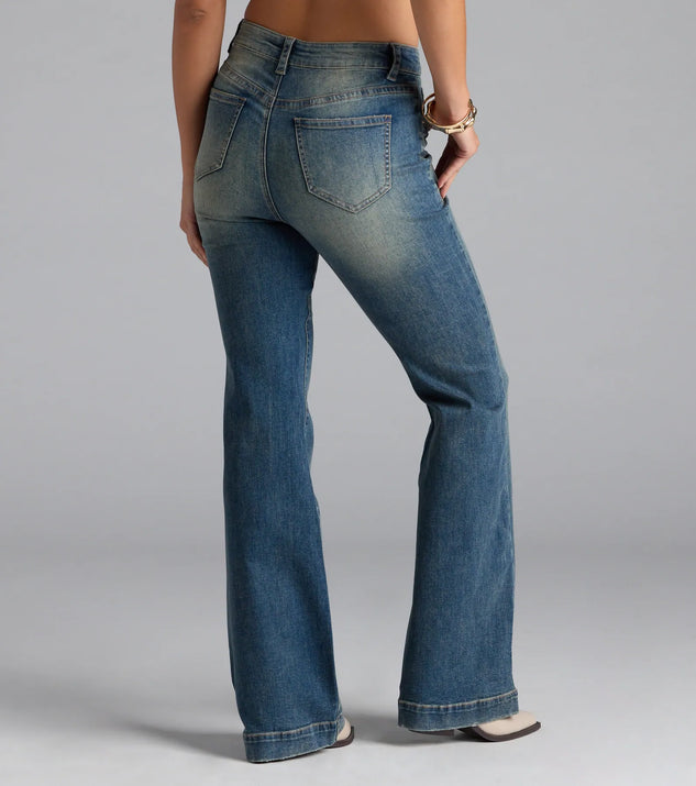 Word On The Street Mid-Rise Flare Denim Jeans | Windsor