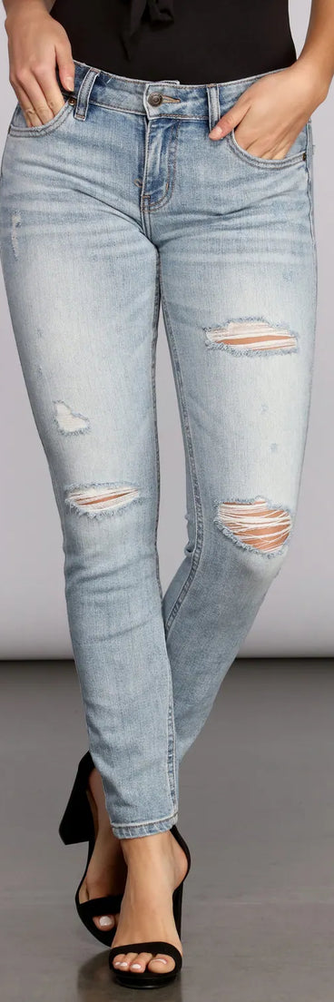 Jude Mid Rise Distressed Jeans