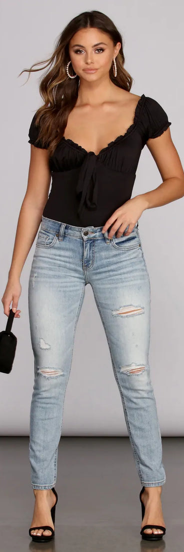 Jude Mid Rise Distressed Jeans