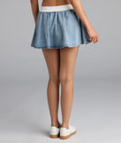 Cool Girl Casual Denim Skater Skort
