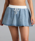 Cool Girl Casual Denim Skater Skort