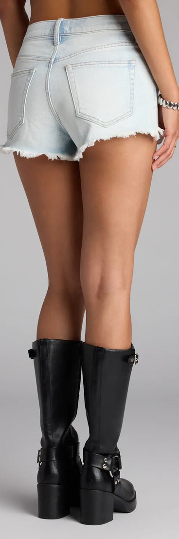 Style up your rotation with the Cut to Chill High-Rise Denim Shorts, trendy light blue shorts made to anchor every outfit with attitude and ease.