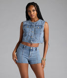 Super Star Mid-Rise Denim Shorts