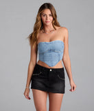 Edgy Girlie Mid-Rise Studded Denim Skort
