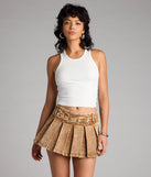 Throwback Thrill Denim Pleated Skort