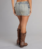 Style up your rotation with the Throwback Cool Denim Cargo Mini Skirt, a trendy skirt made to anchor every outfit with attitude and ease.