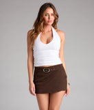 Style up your rotation with the Flirty And Bold Belted Denim Skort, a trendy skort made to anchor every outfit with attitude and ease.
