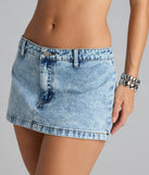 Oops I Slayed Again Denim Micro Skort