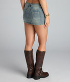 Sassy Era Tie-Front Denim Mini Skort