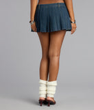 Throwback Cool Pleated Denim Mini Skort