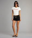 Rebel Edge Belted Denim Shorts