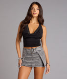 Cool Girl Moves Belted Denim Mini Skort