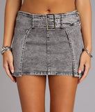 Cool Girl Moves Belted Denim Mini Skort