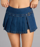 Cool Intentions Pleated Denim Mini Skort
