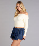 Wrapped Up Cute Denim Pleated Skort