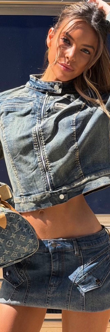 Cool It With The Attitude Denim Skort