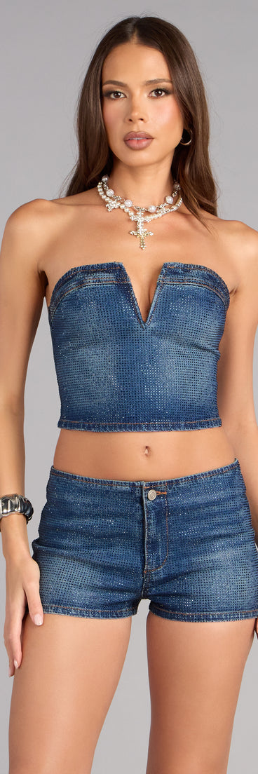 Crystal Mood Denim Shorts