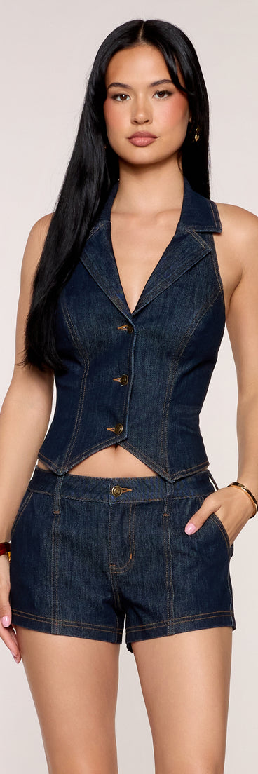 Chic Attitude High-Rise Denim Shorts