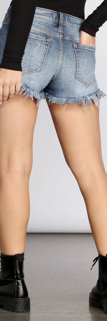 Pixie Low Rise Cut Off Jean Shorts