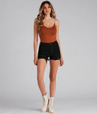 High Rise Destructed Hem Jean Shorts by Windsor Denim
