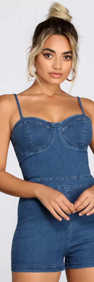 Stylish Sweetheart Denim Romper