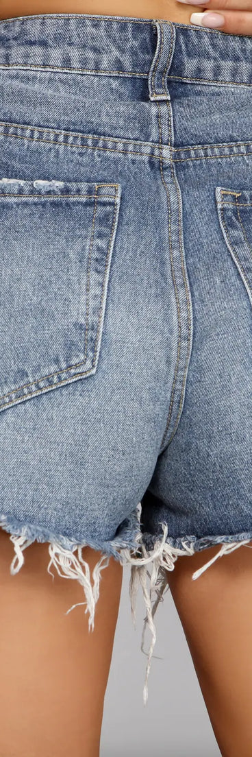 Reese High-Rise Cutoff Denim Shorts