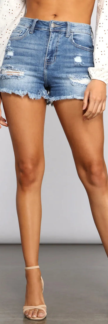 So Casual High Rise Frayed Cutoff Shorts