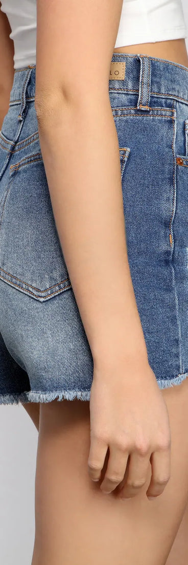 High Rise Frayed Cutoff Shorts