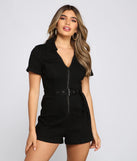 Yes You Can Utility Denim Romper