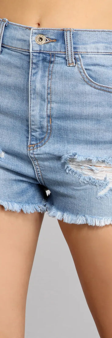 Good Vibes High-Rise Denim Shorts