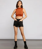 Fab And Frayed High-Rise Denim Shorts