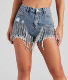The Edge Of Fringe High Waist Denim Shorts