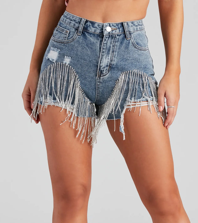 The Edge Of Fringe High Waist Denim Shorts | Windsor The Edge Of Fringe High Waist Denim Shorts | Windsor