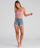 The Edge Of Fringe High Waist Denim Shorts