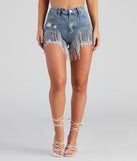 The Edge Of Fringe High Waist Denim Shorts
