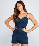 Chic Lace Up Denim Romper